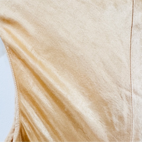 The Row satin Elegant Cream/ peachy Sleeveless Dress NWT - Picture 8 of 12